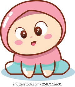 Baby Muslim Girl Cute Happy