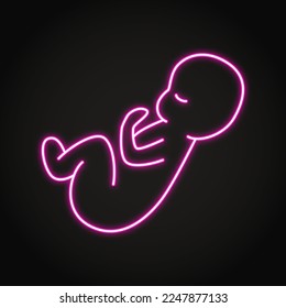 Baby neon icon in line style. Small child, kid symbol. Vector illustration