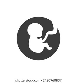 Baby Newborn Icon Black and White Vector Graphic