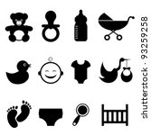 Baby and newborn icon set