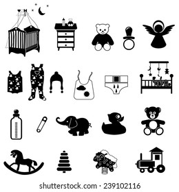 Baby and newborn icon set