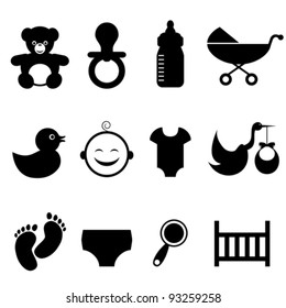 Baby and newborn icon set