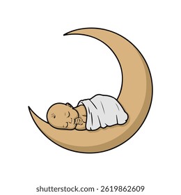 Baby newborn infant child kid toddler drawing silhouette illustration art design vector graphic image cute lovely