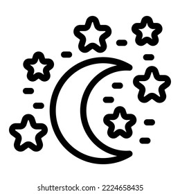 Baby Night Icon Outline Vector. Online Service. Video Kid