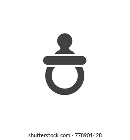 Baby nipple icon vector, filled flat sign, solid pictogram isolated on white. Pacifier symbol, logo illustration.