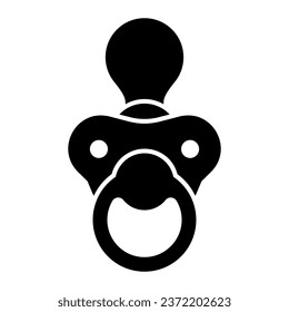 Icono sólido del pezón bebé. Pictograma de estilo de glifo de silicona infantil sobre fondo blanco. Babys dummy o pacificador para el concepto móvil y el diseño web. Gráficos vectoriales