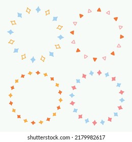 Baby nordic circle abstract geometric frame set. Milestone child border collection