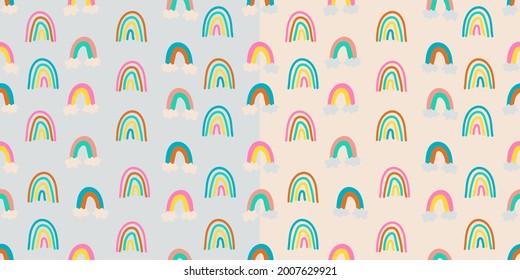 Baby nordic seamless pattern set for boy or girl. 