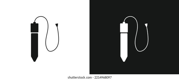 Baby Nose Cleaner Nasal Aspirator Flat Icon For Web. Simple Baby Nose Aspirator Tube Sign Web Icon Silhouette With Invert Color. Minimalist Nose Pump, Nose Sucker Solid Black Icon Vector Design