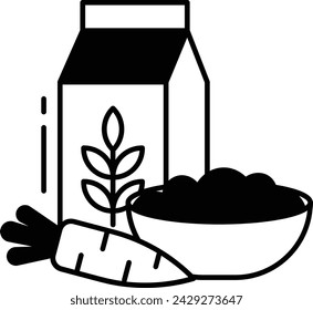 baby oats cereal glyph and line vector illustration