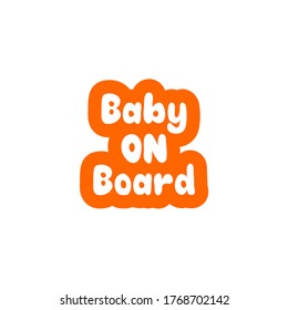 Baby Ob Board Calligraphic Text Vector Vintage