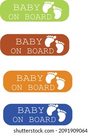 Baby Ob Board Calligraphic Text Vector Vintage