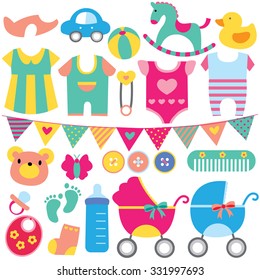 baby objects clip art set