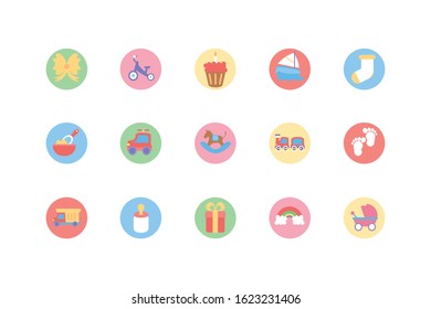 baby objects and toys icon set design, Child newborn childhood innocence and little theme Vector illustration