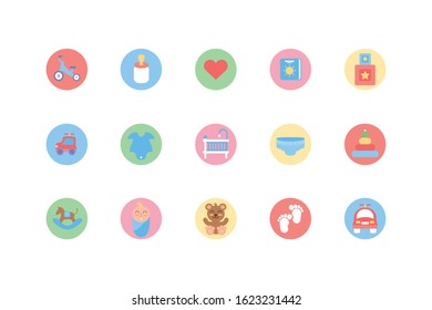 baby objects and toys icon set design, Child newborn childhood innocence and little theme Vector illustration
