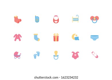baby objects and toys icon set design, Child newborn childhood innocence and little theme Vector illustration