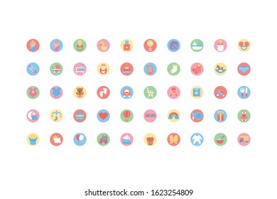 baby objects and toys icon set design, Child newborn childhood innocence and little theme Vector illustration