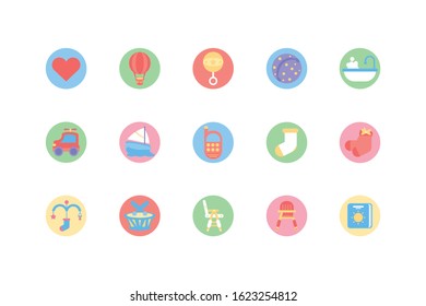 baby objects and toys icon set design, Child newborn childhood innocence and little theme Vector illustration