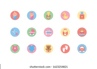 baby objects and toys icon set design, Child newborn childhood innocence and little theme Vector illustration