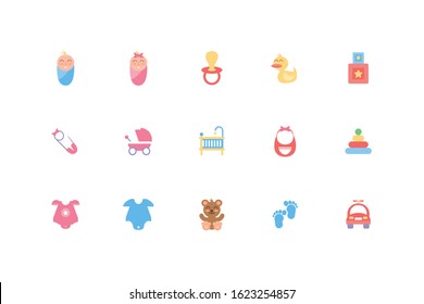 baby objects and toys icon set design, Child newborn childhood innocence and little theme Vector illustration