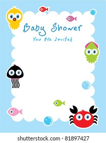 baby ocean shower card