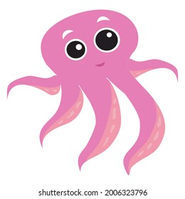 Baby Octopus Vector, Perfect for illustration, design, icon, pattern, Etc.