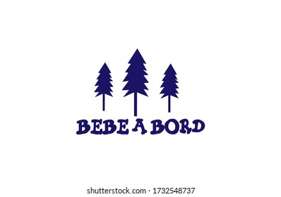 Baby on Board French Text Logo icon vector symbol