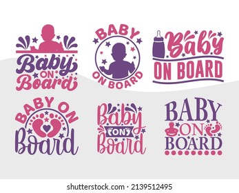 Baby On Board Printable Vector Illustration