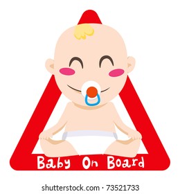 Baby on board red triangle warning sign for vehicle safety