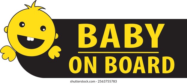 Baby on board safety sticker notice for vehicle sign notice vector