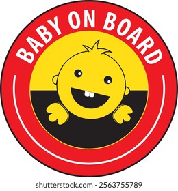 Baby on board safety sticker notice for vehicle sign notice vector