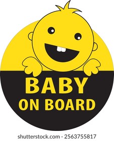 Baby on board safety sticker notice for vehicle sign notice vector