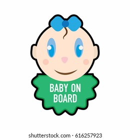 baby on board sign sticker. vector illustration.