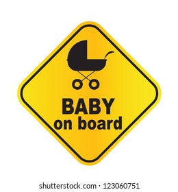 Baby on board sign vector illustration