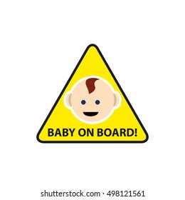 Baby on board sign  - vector illustration. 