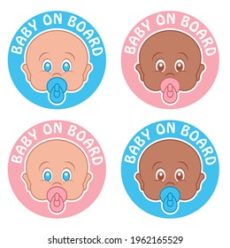 Baby on board signs vector illustration