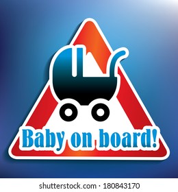 Baby on board sticker - vector illustration