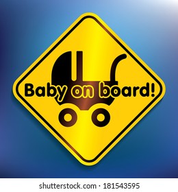 Baby on board sticker - vector illustration