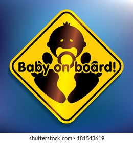 Baby on board sticker - vector illustration