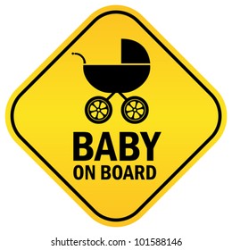 Baby on board vector sign