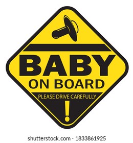 Baby an Bord, Vektoraufkleber für Auto