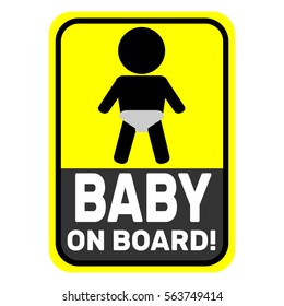Baby on board yellow sign