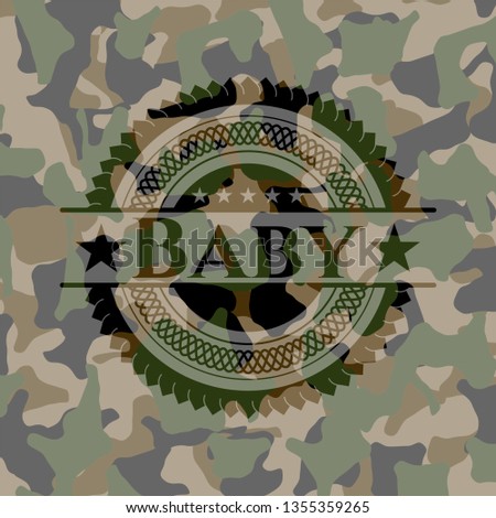 Baby on camouflaged pattern
