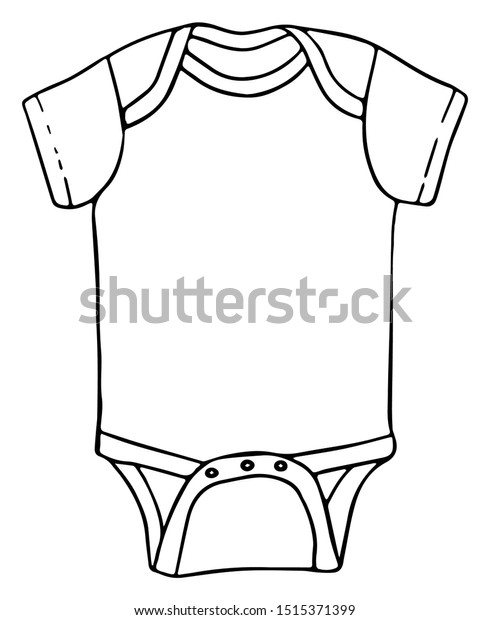 Baby One Piece Bodysuit Line Drawing Stock Vector (Royalty Free) 1515371399