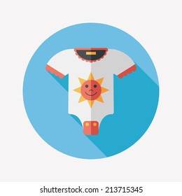 baby onesie flat icon with long shadow,EPS 10