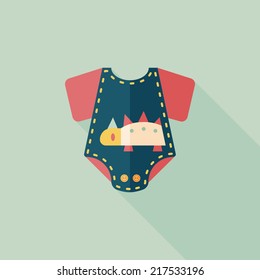 baby onesie flat icon with long shadow,EPS 10