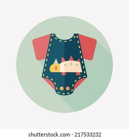 baby onesie flat icon with long shadow,EPS 10