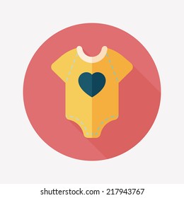 baby onesie flat icon with long shadow,EPS 10