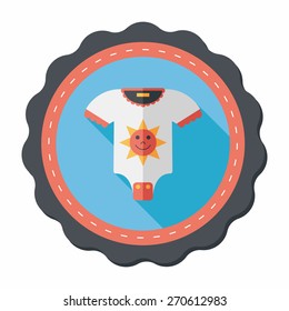 baby onesie flat icon with long shadow,eps10
