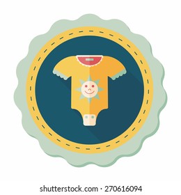 baby onesie flat icon with long shadow,eps10